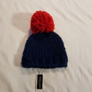 BCBGeneration women's hat big red Pom pom Macy's Exclusive